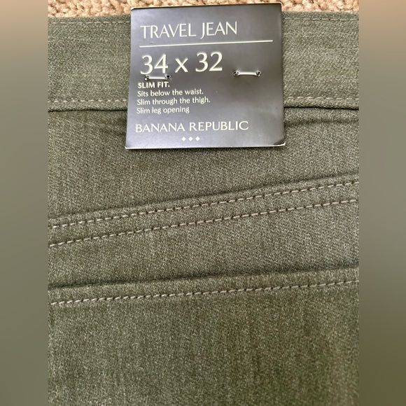 NWT Banana Republic Travel Jeans Olive Heather - Picture 4 of 5